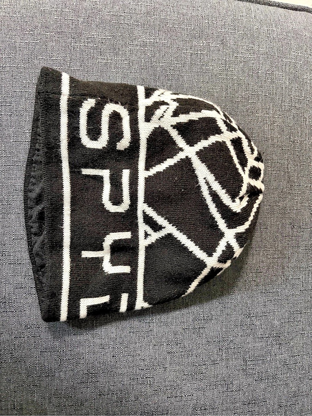 Spyder Black & White Geometric beanie hat